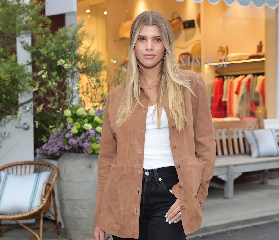 Sofia Richie: Brown Top, Black Pants